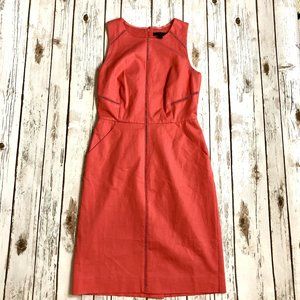 J Crew Ladder-Stitch Dress, Coral, Size 2